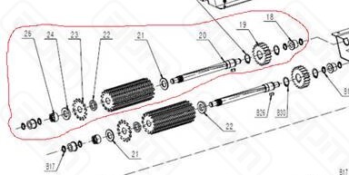 ВАЛ В СБОРЕ ДЛЯ МЯСОРЫХЛИТЕЛЯ HURAKAN HKN-PKT