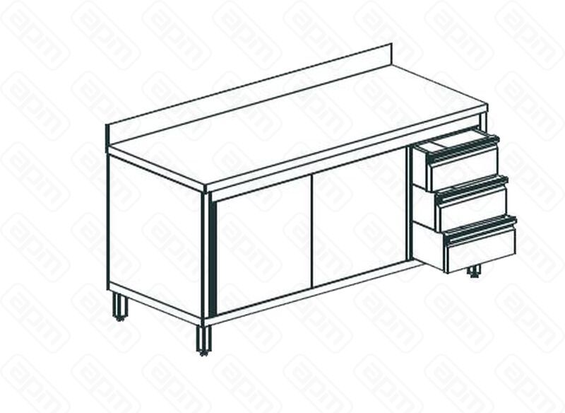 СТОЛ ПРОИЗВОДСТВЕННЫЙ ЗАКРЫТЫЙ APACH CHEF LINE LWC612SH2SDUDR