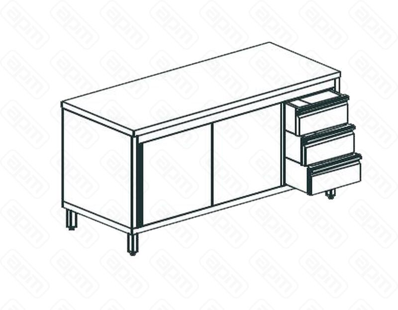 СТОЛ ПРОИЗВОДСТВЕННЫЙ ЗАКРЫТЫЙ APACH CHEF LINE LWC613SH2SDDR