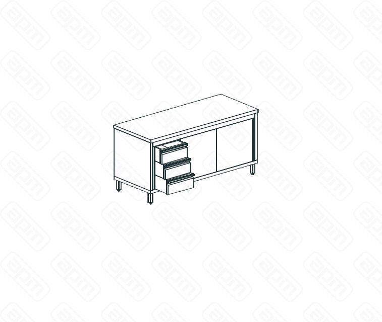 СТОЛ ПРОИЗВОДСТВЕННЫЙ ЗАКРЫТЫЙ APACH CHEF LINE LWC615SH2SDDL