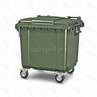 Бак для мусора 1100л с крышкой на колесах пэ цвет зеленый 22C1970 green