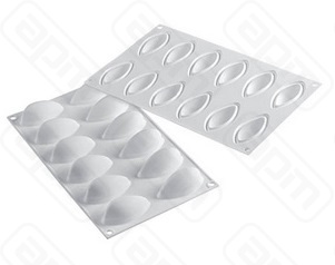 Форма силиконовая Кнелли белая 63х29мм h28мм 12х24мл QUENELLE