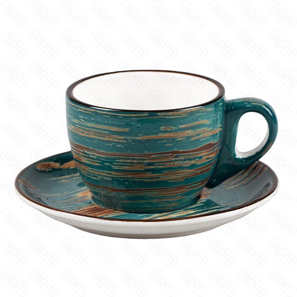 Чайная пара Texture Dark Green Lines 200 мл  PL Proff Cuisine