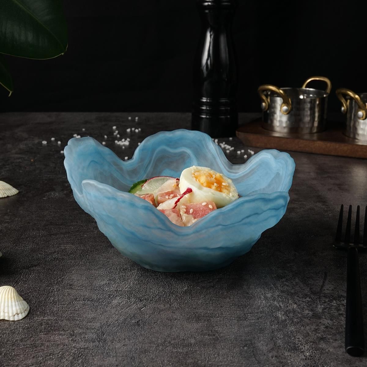 Салатник матовый d16 см h75 см 250 мл материал cтеклосерия Blue Sunset PL