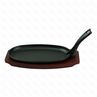 Сковородка чугунная овальная на деревянной подставкедля подачи 2414 cм PL-ProffCuisine