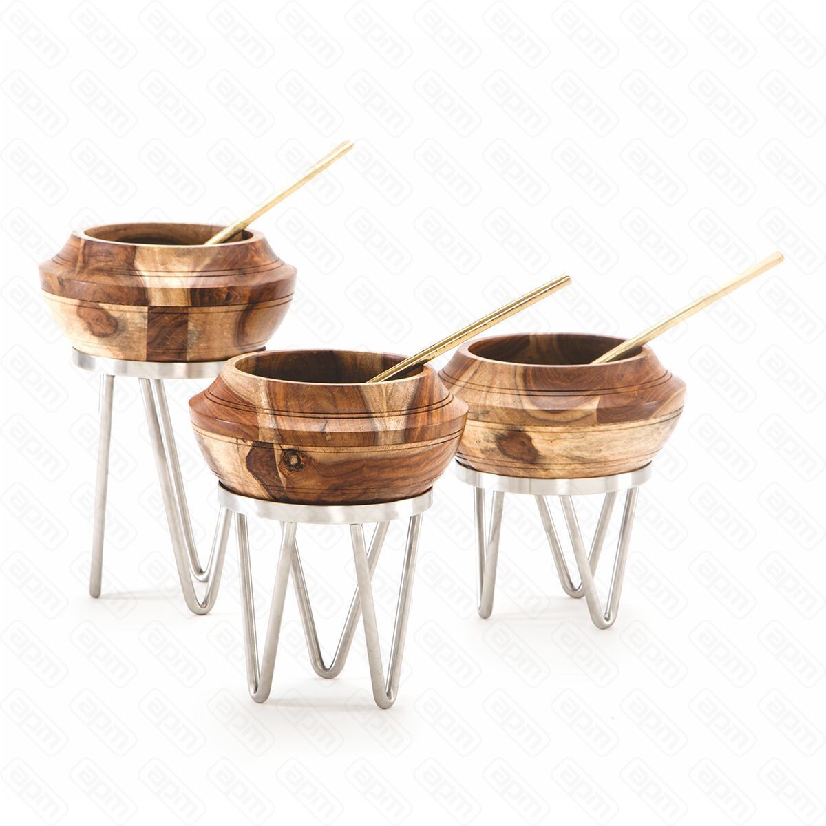 Стойка металлическая для выкладки  салатник из бука222224 см  PL--Hotelware