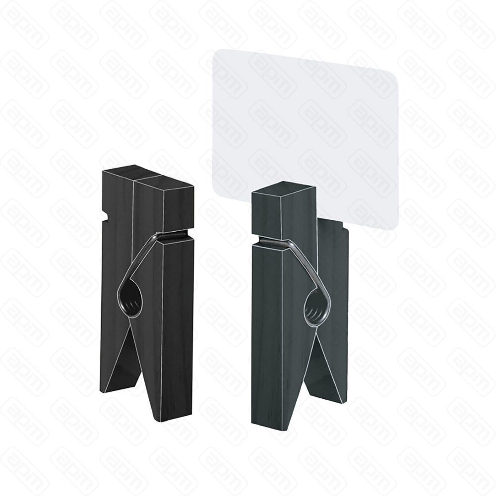 Прищепка-держатель таблички 133883 см черная дерево1упаковка12 шт GP