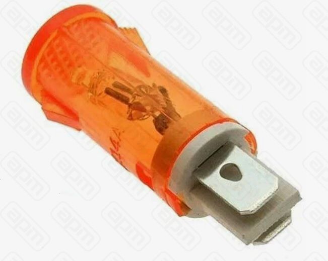 Лампа сигнальная 220В Ф12 желтая без ГТД