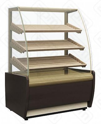 Витрина хлебная Полюс K70 N 13-1 LIGHT Bread Паттерн со стеклом 0105 Венге