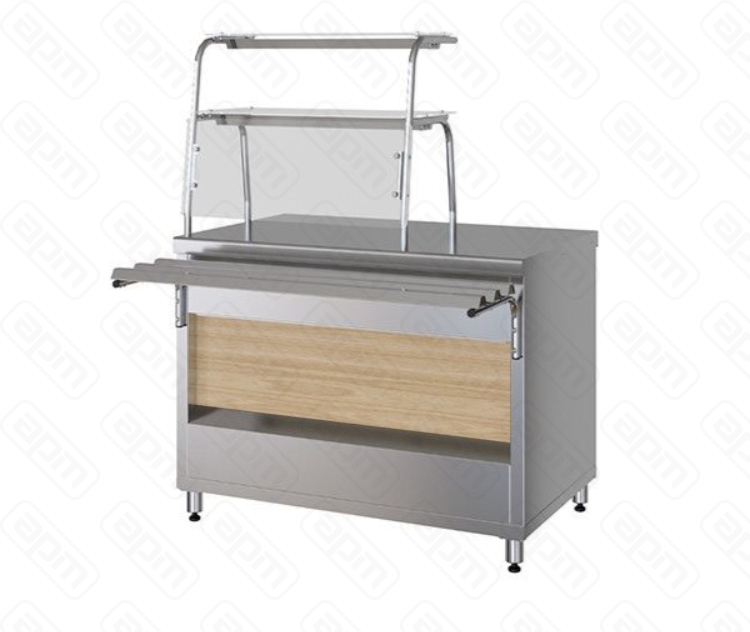 ПРИЛАВОК НЕЙТРАЛЬНЫЙ С 2-МЯ ПОЛКАМИ KAYMAN ПН-1500-2П-01-МХ ДЕР КЛЕН