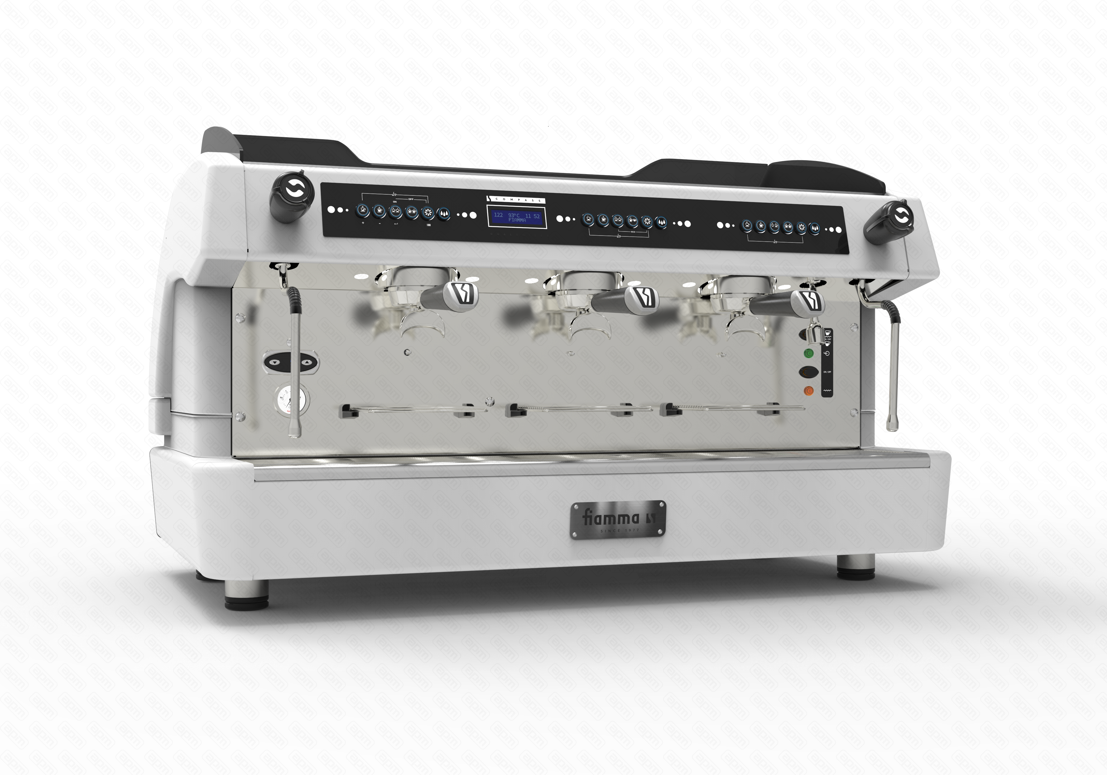 Кофемашина рожковая мультибойлерная FIAMMA COMPASS 3 DB TC WHITE автомат 3 группы COFFEE MACHINE COMPASS 3 DB TC WHITE