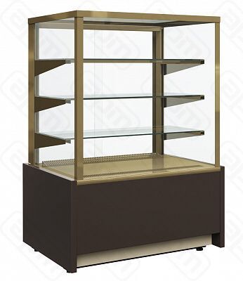 Витрина холодильная Полюс KC70 VH 13-1 LIGHT Chocolate Паттерн 0108 Темный дуб