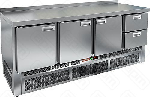 GNES 1112TN З стол охл -210 с усил столешн с зад стенкой из нерж 3 двери 2 ящика
