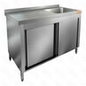 НСЗК1М-106Л стол с ванной моеч 1 секц 500х400х250 слева закрыт без борта двери-купе HICOLD